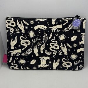 Ipsy Black and Cream Celestial Design Pouch Make Up Bag
